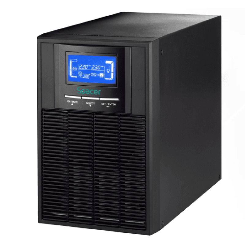 UPS Spacer Online, LCD, 2000VA/ 1800W, AVR, sin. pura, 3