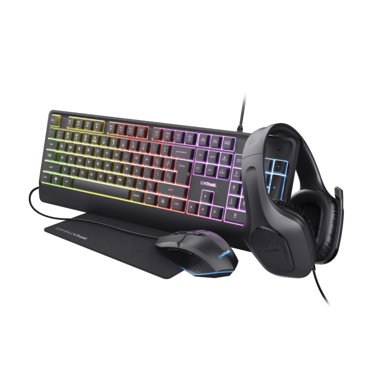 Kit Trust GXT 792 Quadrox 4-in-1, kitul contine: casti gaming,