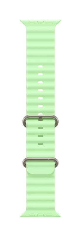 Apple Watch 49mm Neon Green Ocean Band - Natural Titanium Finish