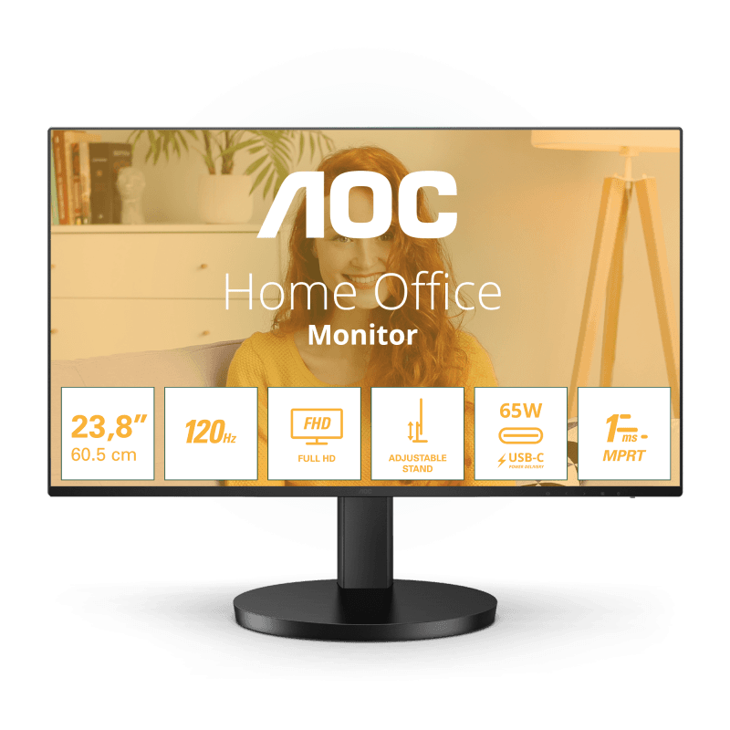 Monitor AOC 23.8" 24B3CF2, Diagonal (inch): 23.8, Diagonal (cm): 60,