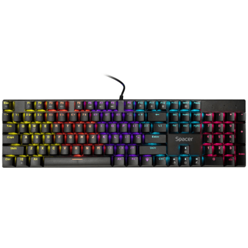 Tastatura mecanica SPACER USB GLADIATOR, switch-uri mecanice rosii, 104 taste,