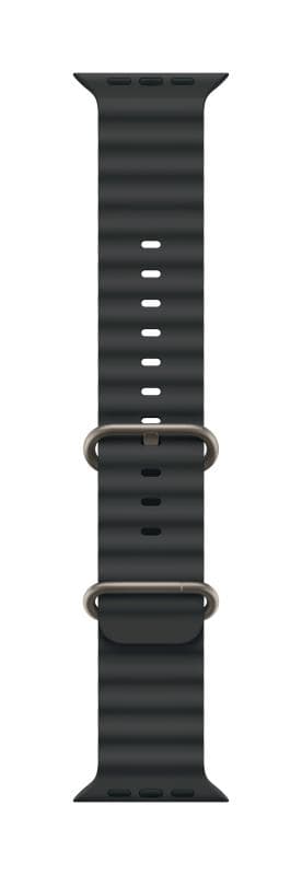 Apple Watch 49mm Black Ocean Band - Natural Titanium Finish
