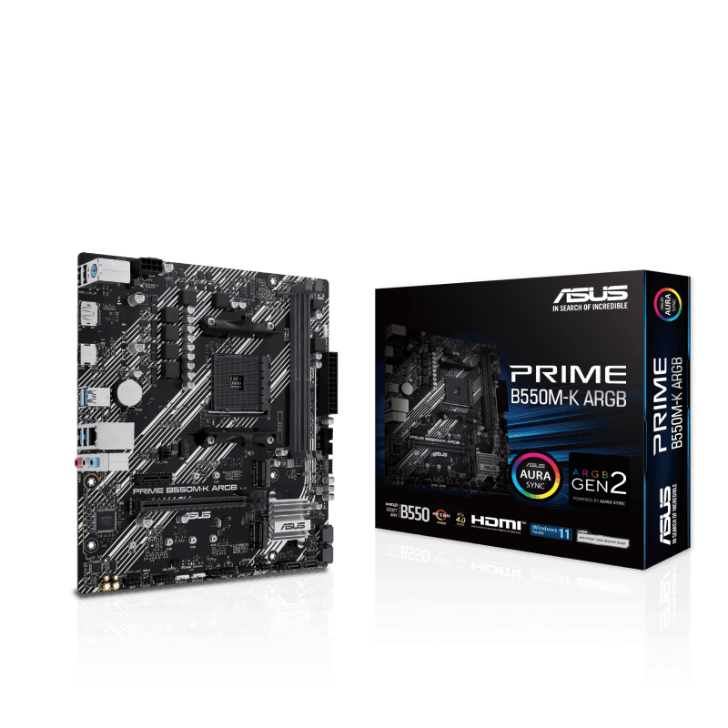 Placa de baza ASUS PRIME B550M-K ARGB, Socket AM4, DDR4,