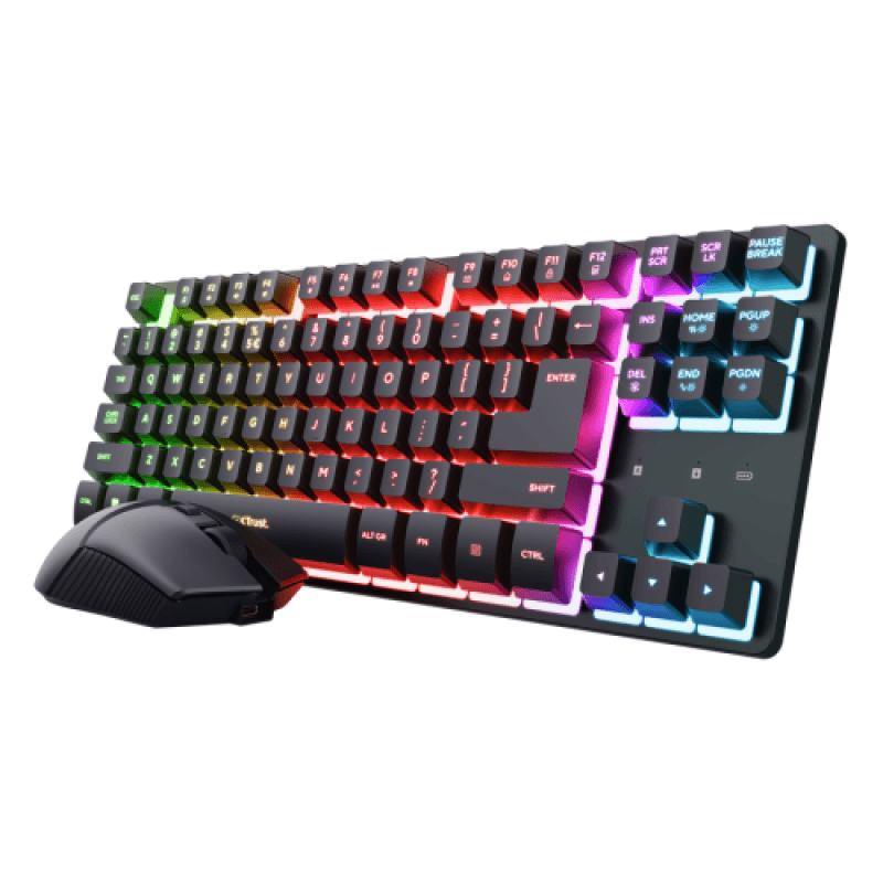 Kit Trust GXT 832 Thado Wireless, material ABS, tastatura TKL,