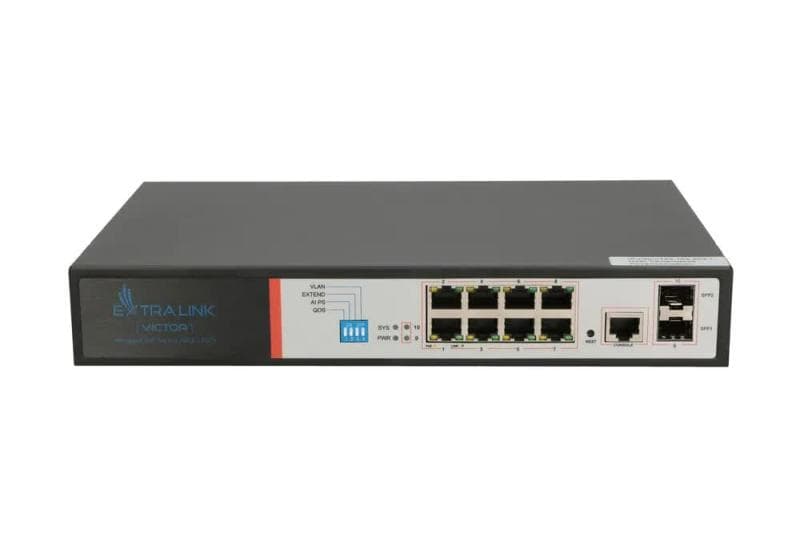 Extralink VICTOR  PoE Switch  8x Gigabit PoE/PoE+ 2x