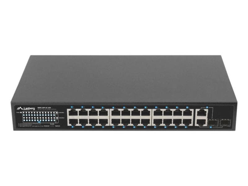 Switch  24x 100 Mb PoE+ / 2x combo, rack
