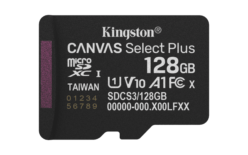 Card de Memorie MicroSDXC Kingston128GBCanvas Select PlusFara Adaptor