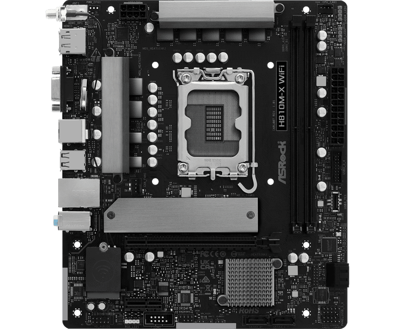 Placa de baza ASRock H810M-X WiFi, Socket 1851, DDR5, Micro-ATX