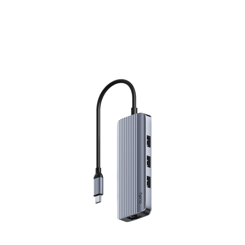 CUDY 6-IN-1 USB Hub, Aluminium housing,1 USB-C 3.0 5Gbps male