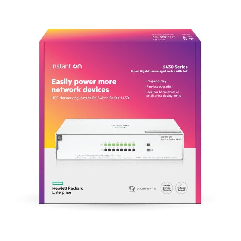 HPE Networking Instant On Switch 8p Gigabit CL4 PoE 64W - 4