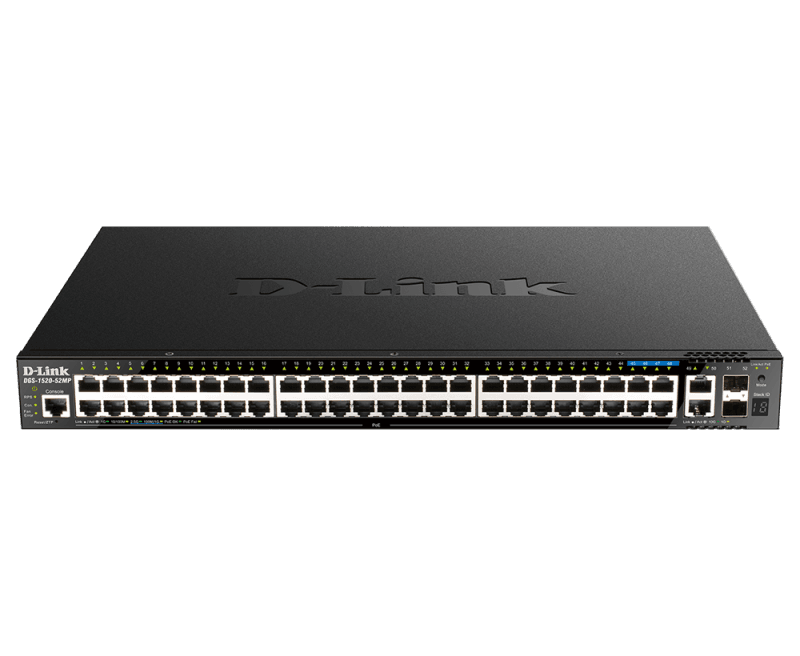 Switch D-Link DGS-1520-52MP, 48 porturi Gigabit, 2 porturi SFP+, Capacity