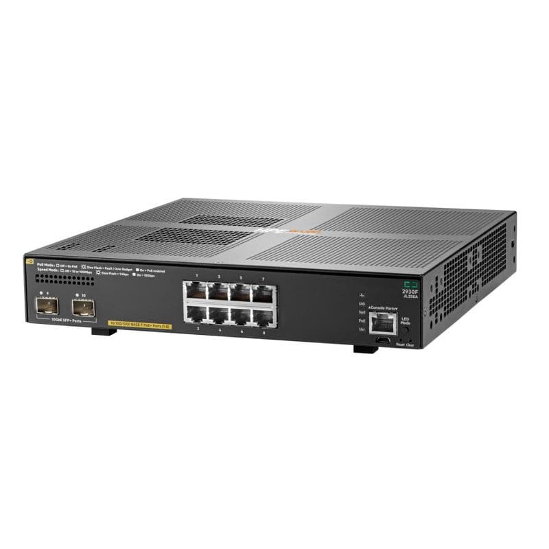 HPE Aruba Networking 2930F 8G PoE+ 2SFP+ Switch - 3