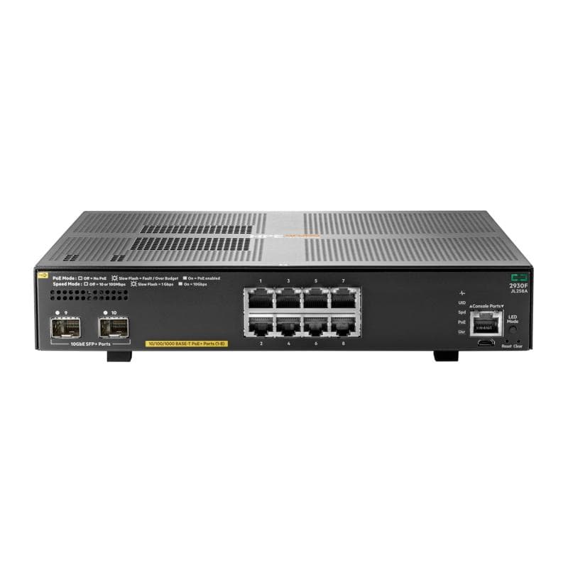 HPE Aruba Networking 2930F 8G PoE+ 2SFP+ Switch - 5