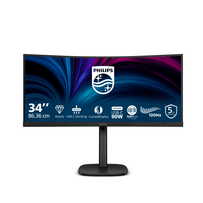 Monitor Philips 34" 34B2U3600C/00, Curvature: 1500R, Diagonal (inch): 34, Diagonal