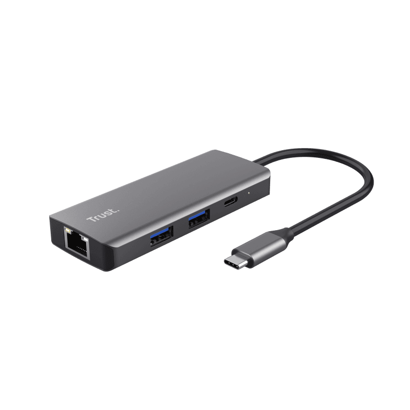 Adaptor Trust Dalyx 6-1, 4 porturi USB, material rABS (ABS