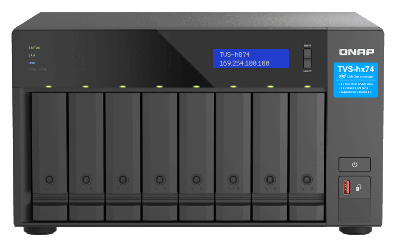NAS QNAP H874 8-Bay, CPU Intel® Core™ i5-12400 6-core 12-thread