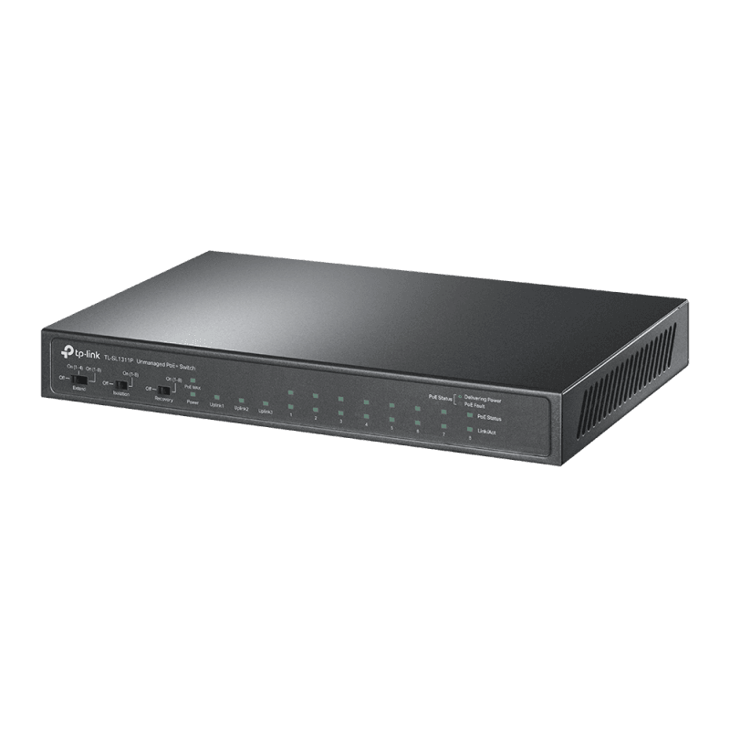 8-Port 10/100Mbps + 3-Port Gigabit Desktop Switch with 8-Port PoE+