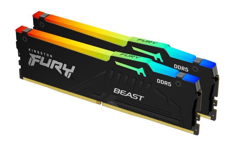 Memorie RAM Kingston FURY Beast RGB, 16GB DDR5, 6000MHz, CL36