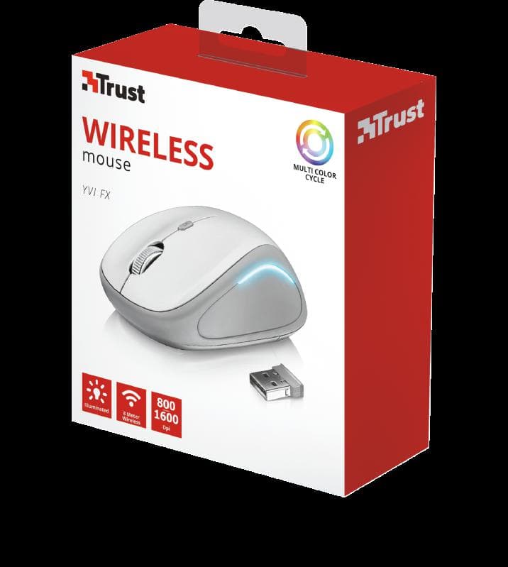 Mouse Trust Yvi FX, Wireless, alb - 5