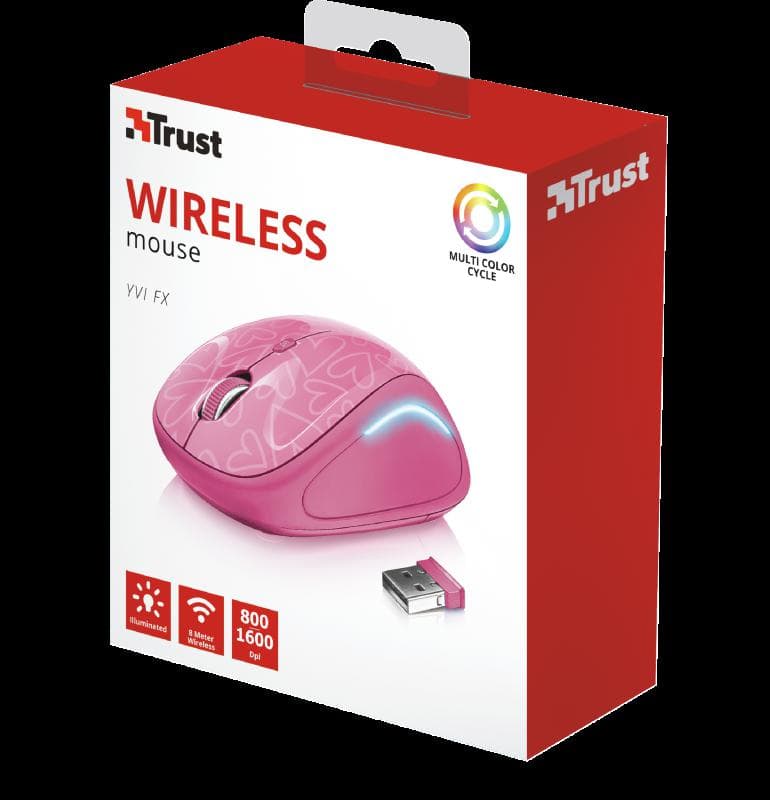 Mouse Trust Yvi FX, Wireless, roz - 5