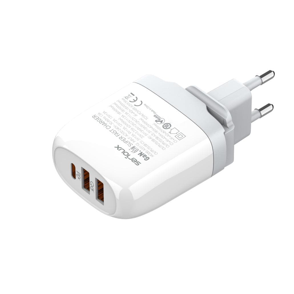 Incarcator retea Serioux 65W GAN QC, Intrare: AC100-240V~ 50/60Hz 1.5A, - 3