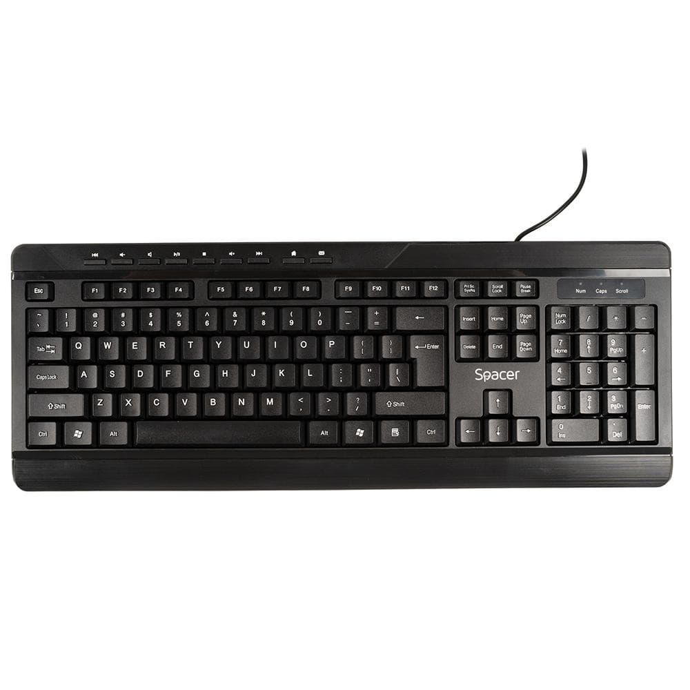 KIT Spacer, tastatura cu fir multimedia 104 taste (+ 9 - 3