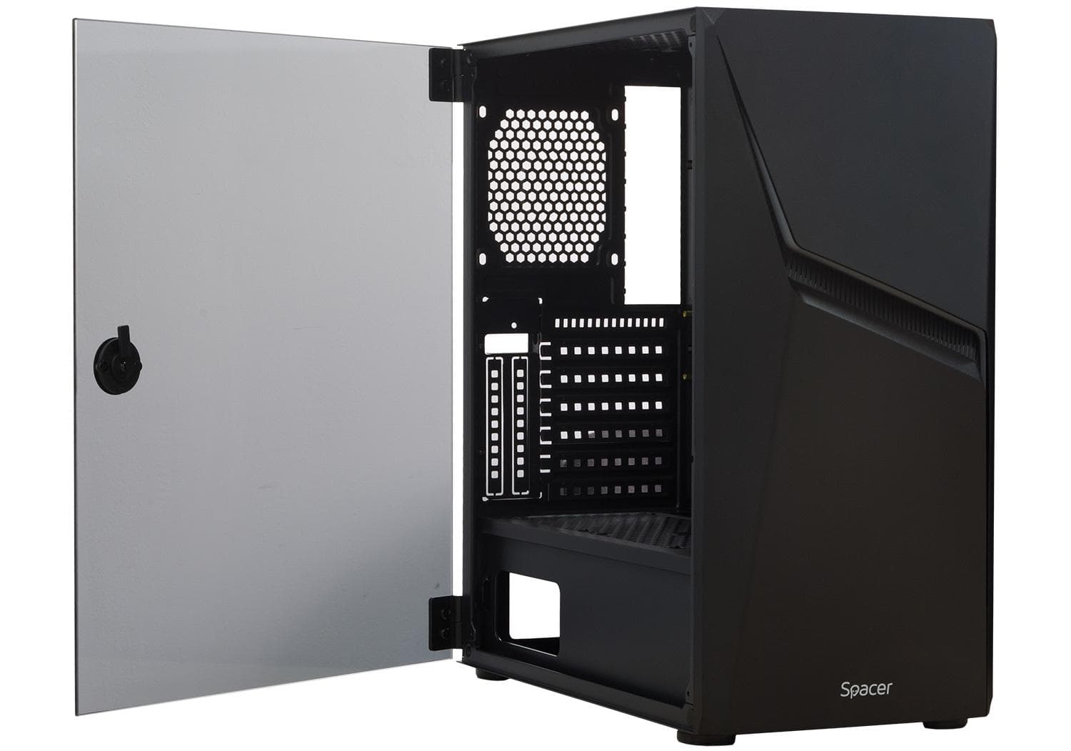 Carcasa SPACER SPGC-THUNDER, RGB, Mid Tower, Black - 6