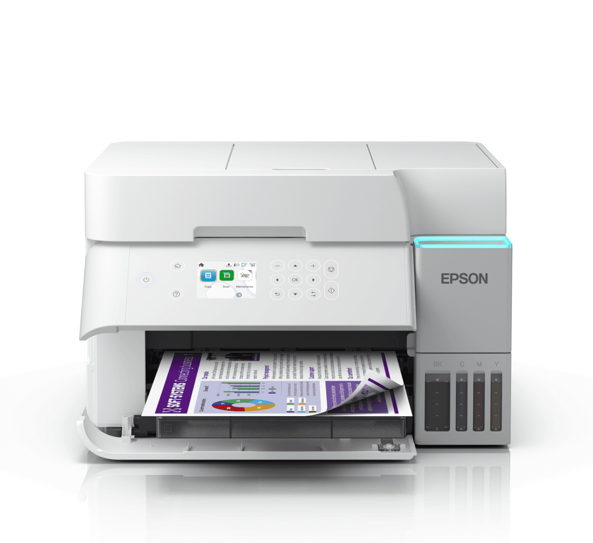 Multifunctional inkjet color Epson EcoTank CISS L6376, culoare alb, dimensiune