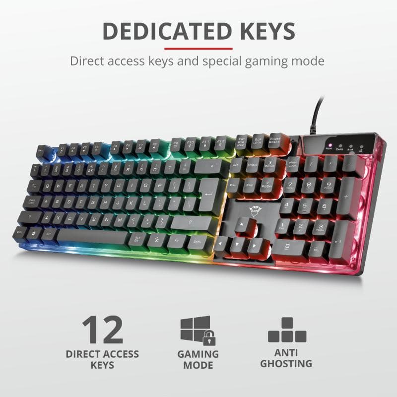 Tastatura Trust GXT 835 Azor, gaming, neagra - 5