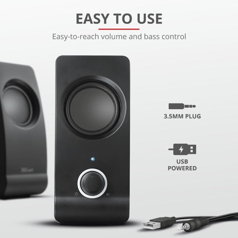 Boxe Stereo Trust Remo 2.0 Speaker Set, 8W, negru - 6
