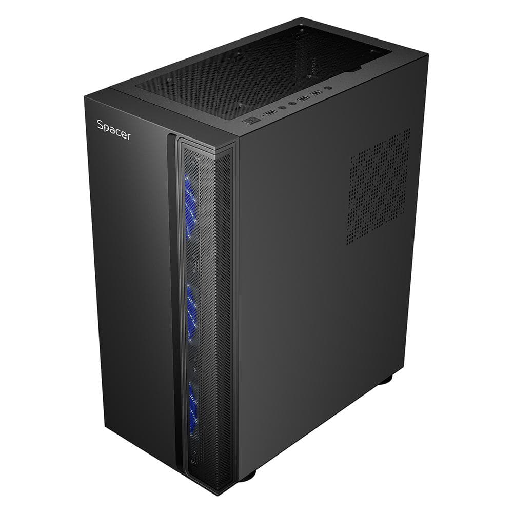 Carcasa SPACER ICE HERO, RGB, Mid Tower, Black - 2