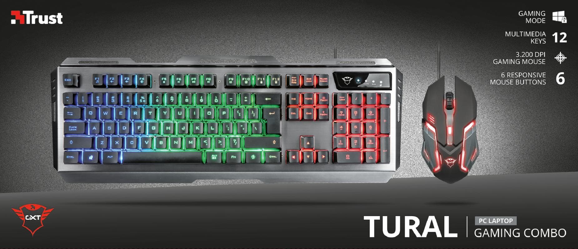 Kit Tastatura + Mouse Trust GXT 845 Tural Gaming, negru - 3