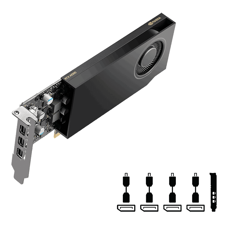 Placa video PNY RTX A1000, 8GB GDDR6, PCI Express 4.0, - 4