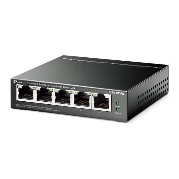 "5-Port Gigabit Easy Smart Switch with 4-Port PoE+ PORT: 4× - 2
