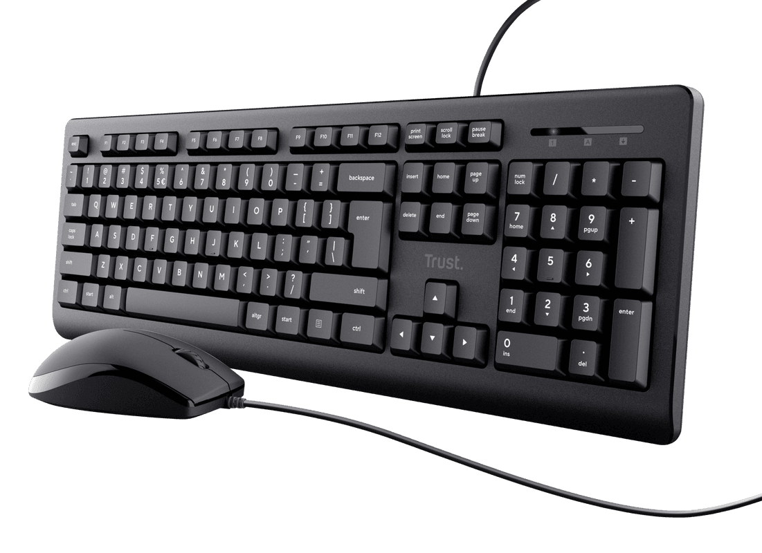 Kit tastatura + mouse cu fir, negru