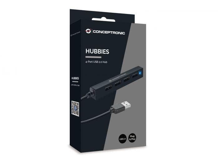 CONCEPTRONIC HUBBIES05B 4-Port USB 2.0 Hub, 96 x 15 x - 2