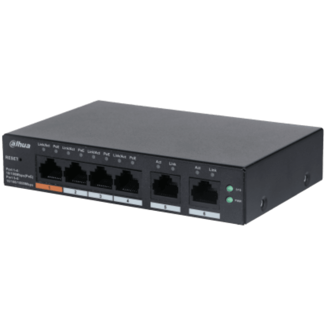 DAHUA 6 port Managed Desktop switch, CS4006-4ET-60, Interfata: Port 1-4: