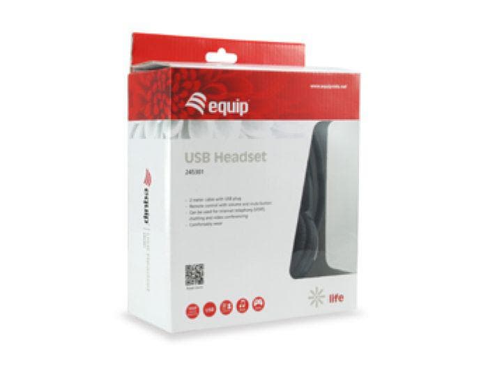 Casti Head-band EQUIP Stereo USB Headset, Wired, Negru - 2