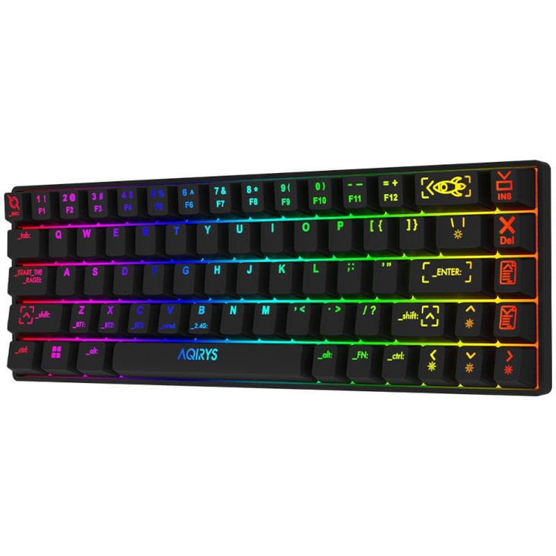 Tastatura mecanica 65% AQIRYS Mira, wireless/bluetooth/wired, switch-uri Outemu Red, 68 - 2
