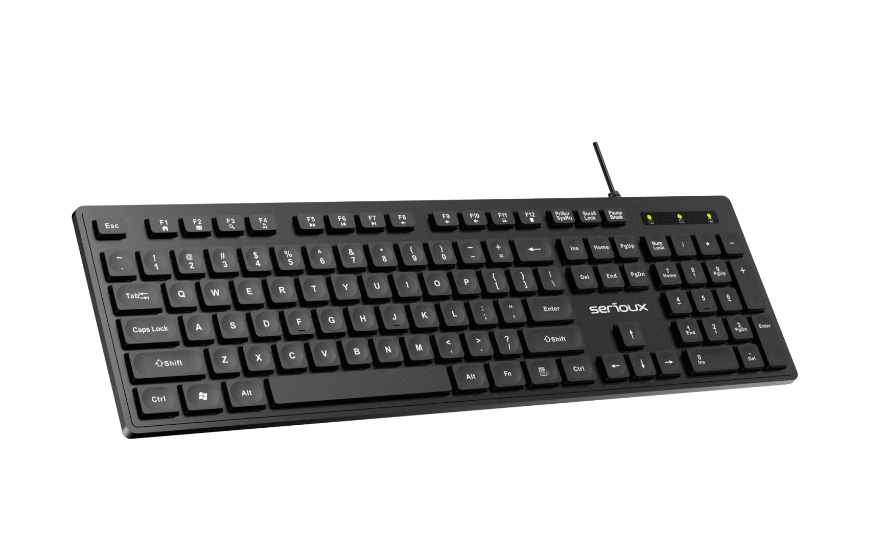 Tastatura Serioux cu fir, interfata USB, 104 taste, material ABS, - 4