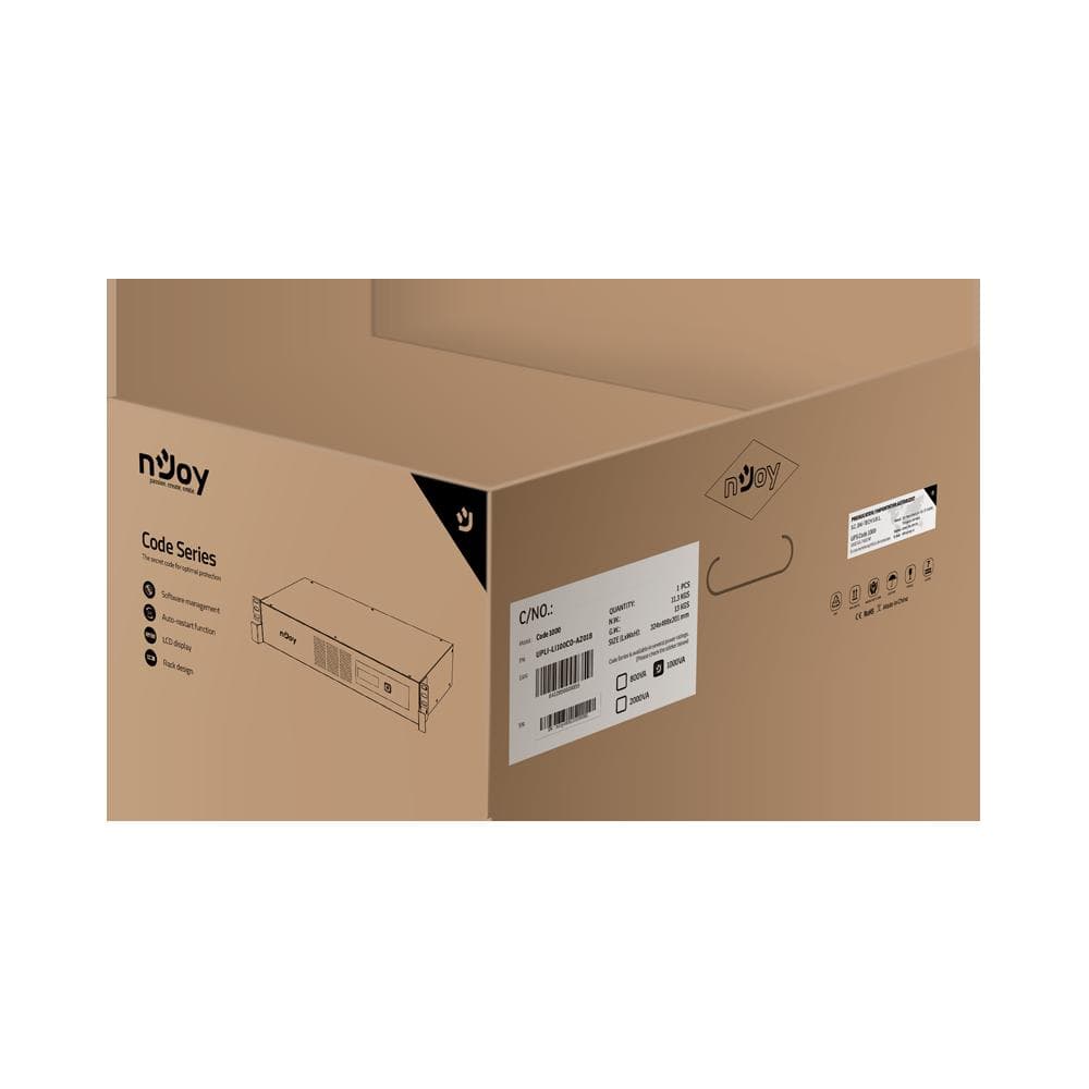 UPS nJoy Code 1000, 1000VA/600W, Frecventa: 50/60 Hz, Conectori: Intrare - 4