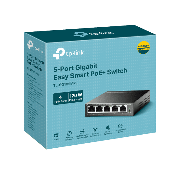 "5-Port Gigabit Easy Smart Switch with 4-Port PoE+ PORT: 4× - 3