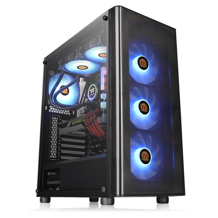 Carcasa Thermaltake V200 TG RGB, Mid Tower, Black