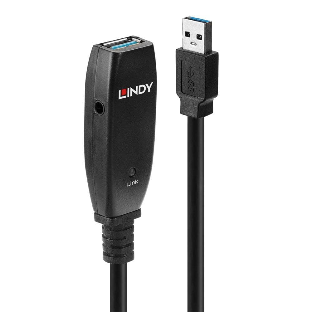 Cablu Lindy 15m USB 3.0 Active Extension Slim, negru - 4