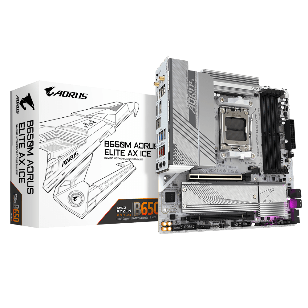 Placa de baza Gigabyte B650M AORUS ELITE AX ICE, Socket