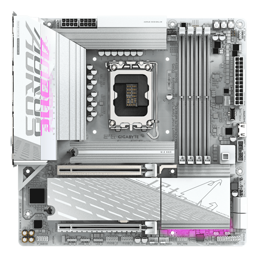 Placa de baza Gigabyte B860M AORUS ELITE WIFI6E ICE, Socket - 2
