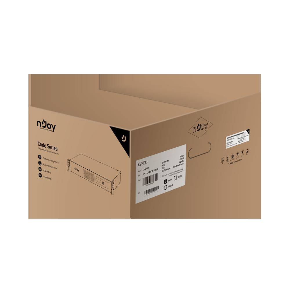 UPS nJoy Code 800, 800VA/480W, Frecventa: 50/60 Hz, Conectori: Intrare - 4