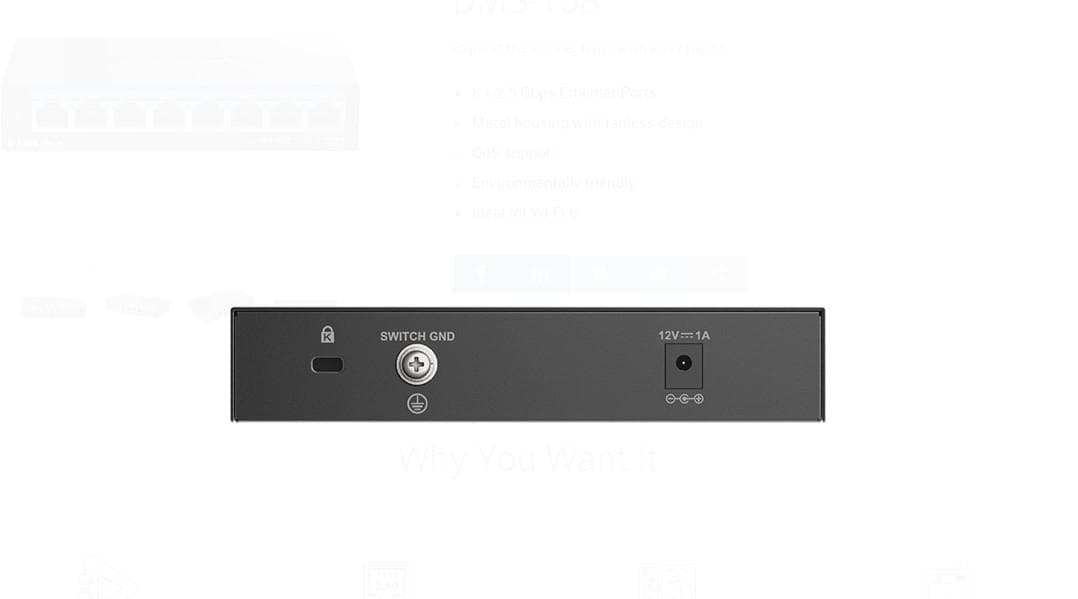 D-LINK DMS-108 UNMANAGED SWITCH 8 PORT, Interfata: 8 x 10/100Mbps/1G/2.5G, - 3