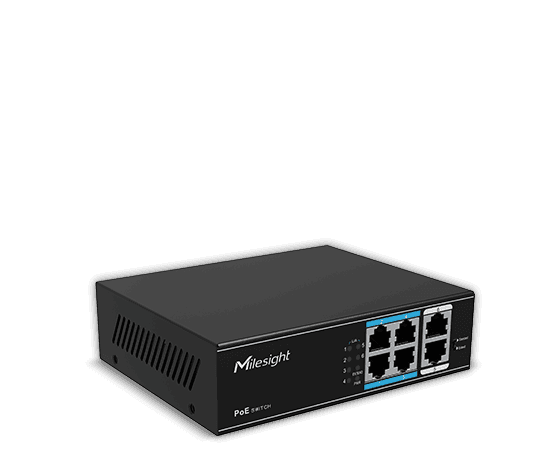 "Switch Milesight MS-S0208-GL; Porturi:8×100Mbps PoE ports (RJ45) +2×1000Mbps unlink ports;
