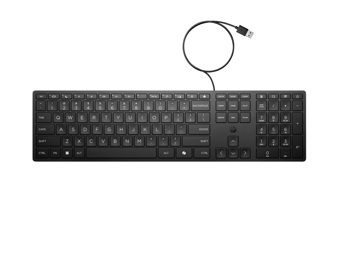 HP Keyboard 320K Wired, Culoare: Negru, Dimensiuni: 426,2 x 110,9
